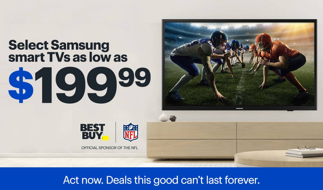 Select Samsung smart TVs as low as $199.99. Deals this good can't last forever. 