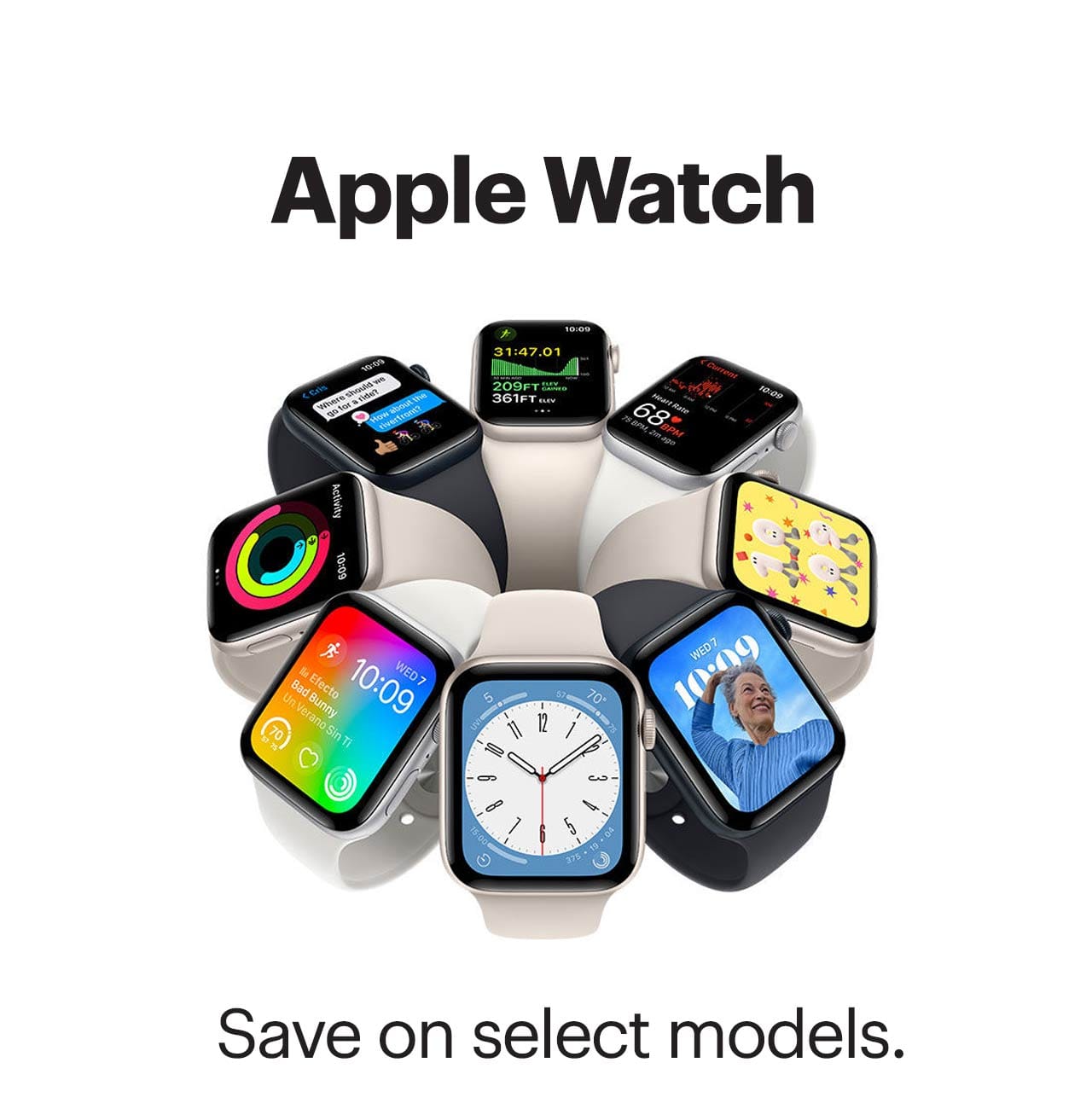 Apple Watch, save on select models.