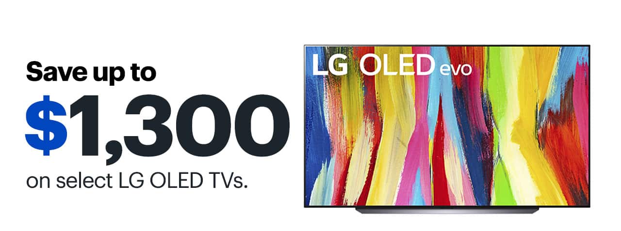 Save up to $1,300 on select LG OLED TVs.