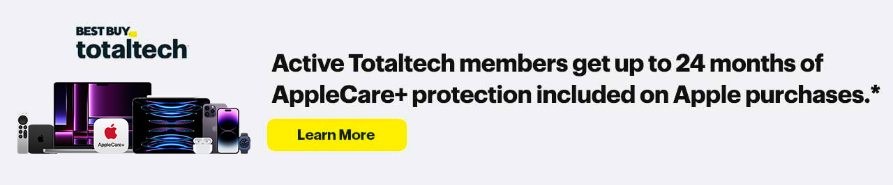 Active Totaltech members get up to 24 months of AppleCare+ protection included on Apple purchases.*