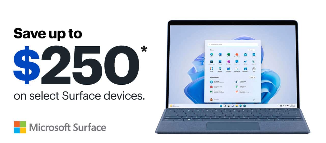 Save up to $400 on select Surface devices. Reference disclaimer.