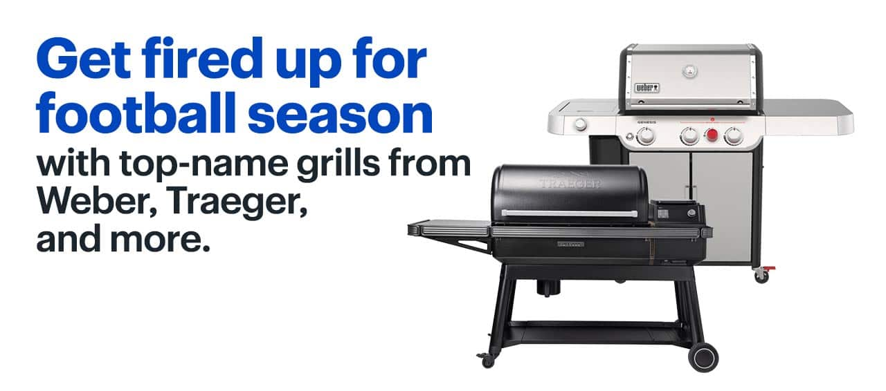 Get fired up for football season with top-name grills from Weber, Traeger, and more.