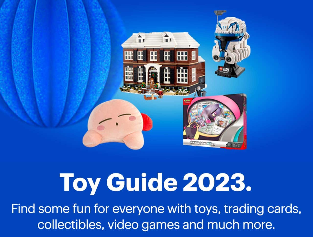 Toy Guide 2023. Find some fun for everyone with toys, trading cards, collectibles, video games and much more.
