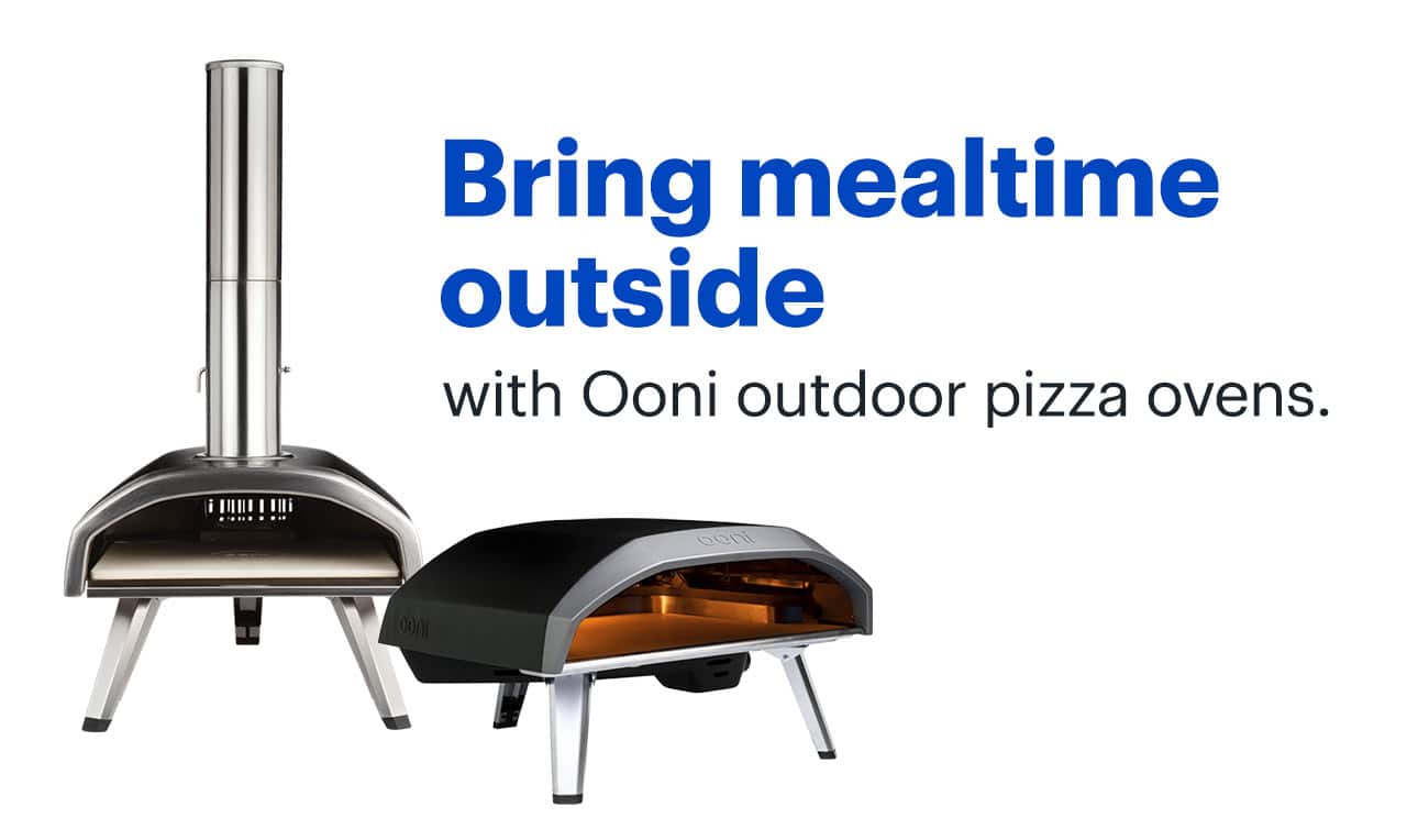 Bring mealtime outside with Ooni outdoor pizza ovens. 