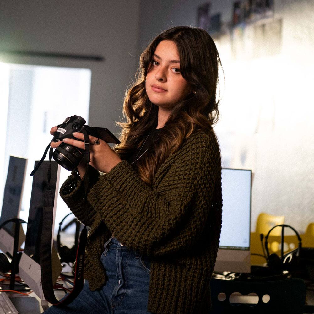 Teen with camera
