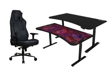 Motorized desk and gaming chairs