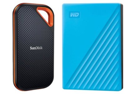 Portable SSD and hard drive