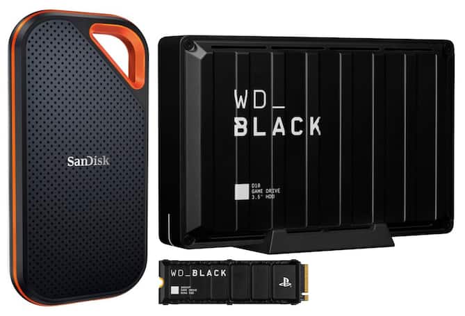 Internal SSD, portable SSD and portable hard drive