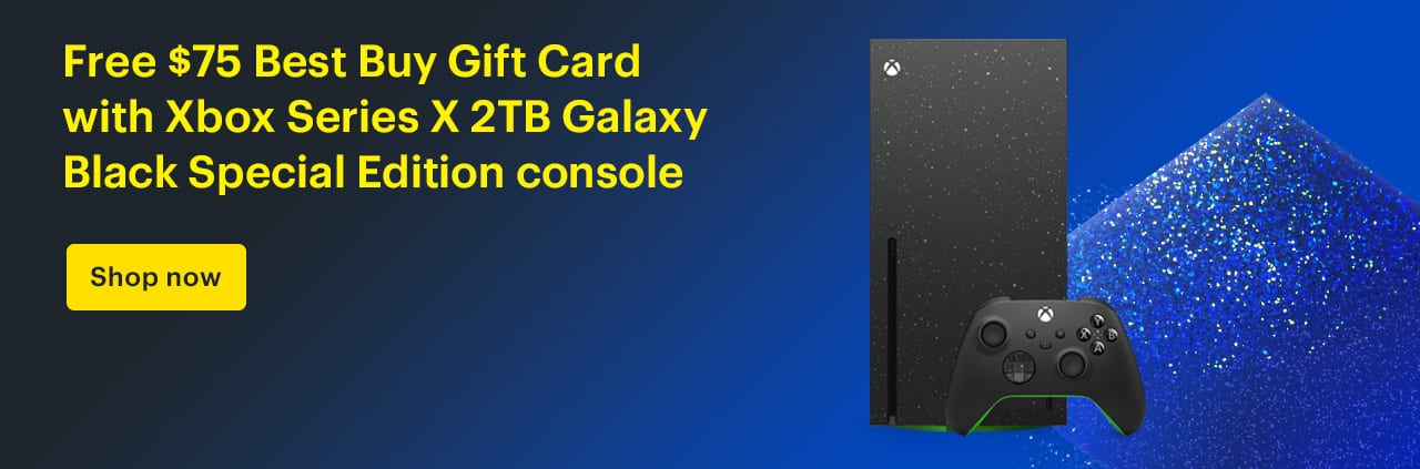 Free $100 Best Buy Gift Card with Xbox Series X 2TB Galaxy Black Special Edition console. Shop now.