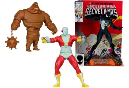 Clayface, Deadshot, and Spider-Man figures