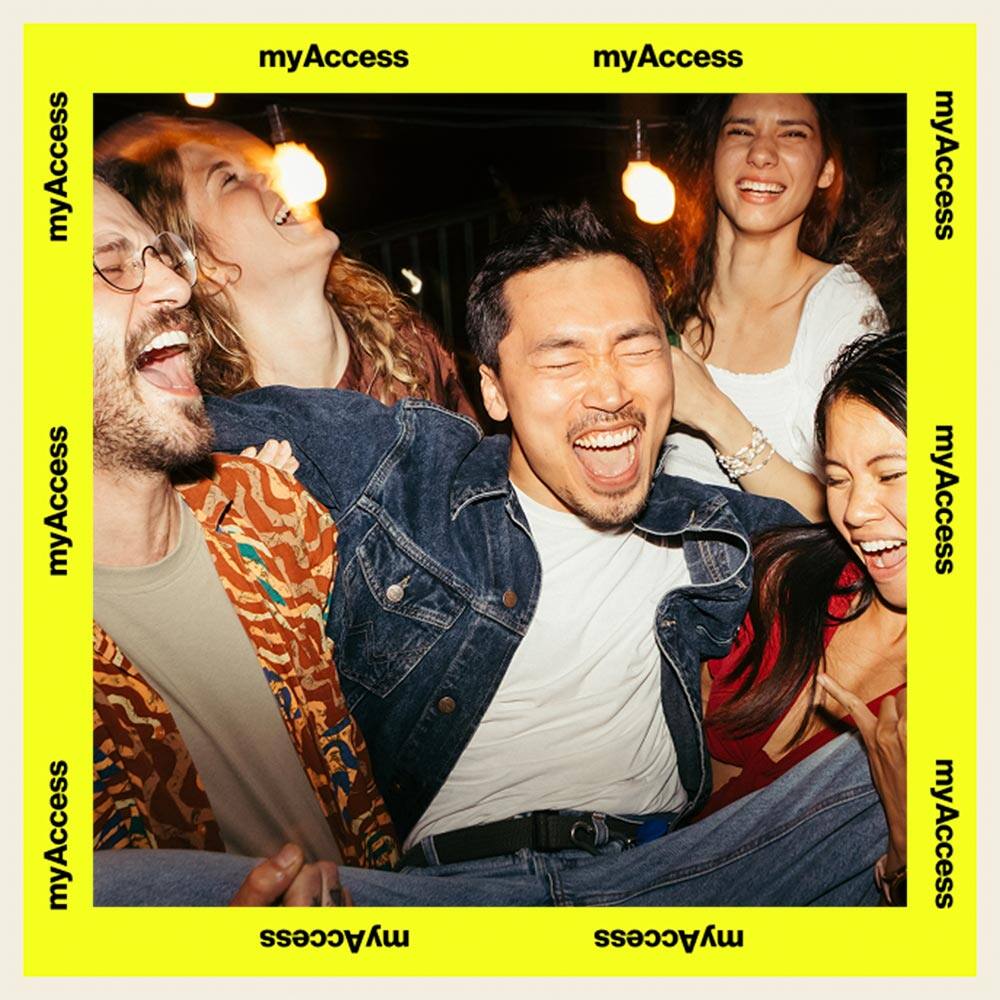 MyAccess, people laughing