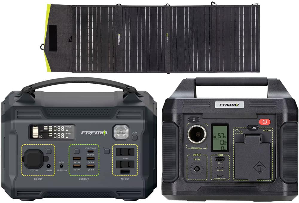 Portable power stations and solar panel