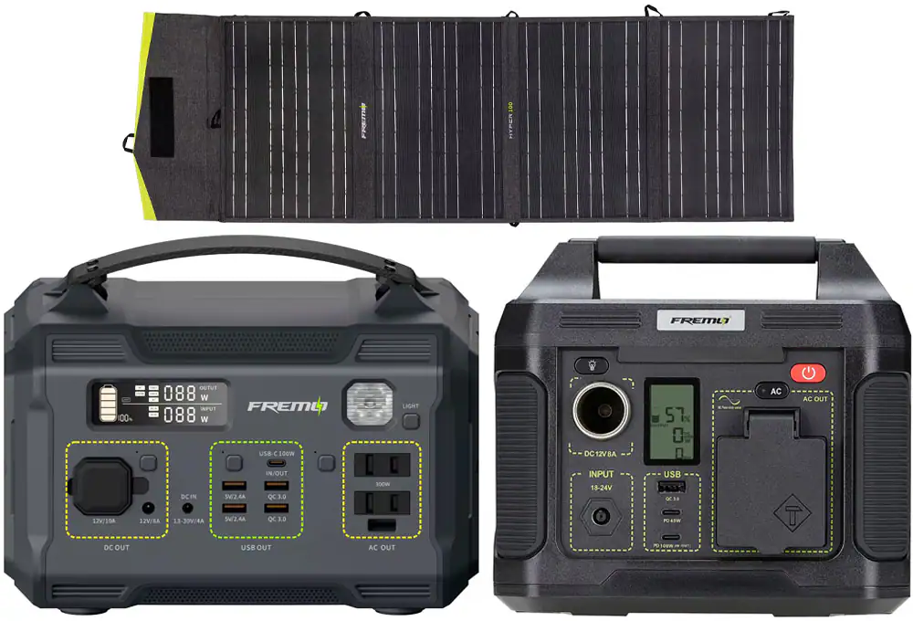 Portable power stations and solar panel