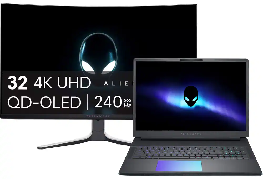 Laptop and monitor