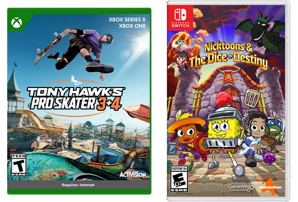 Tony Hawk's Pro Skater 3 + 4 and Nicktoons & The Dice of Destiny