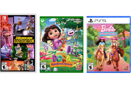 Chicken Run Eggstraction, Dora: Rainforest Rescue and Barbie Horse Trails