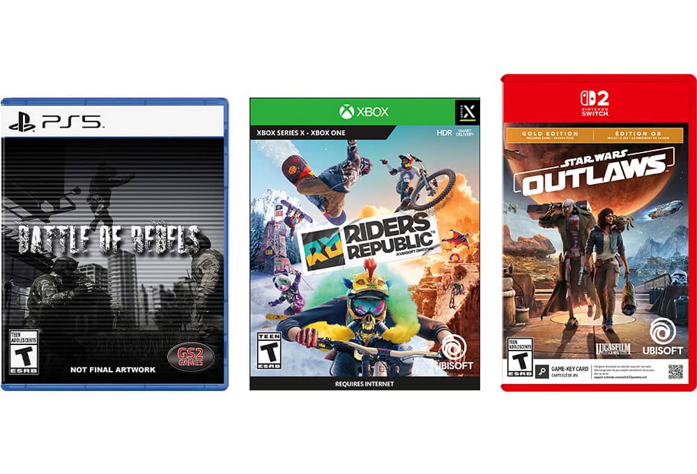 Star Wars Outlaws Gold Edition, Rider's Republic, and Battle of Rebels