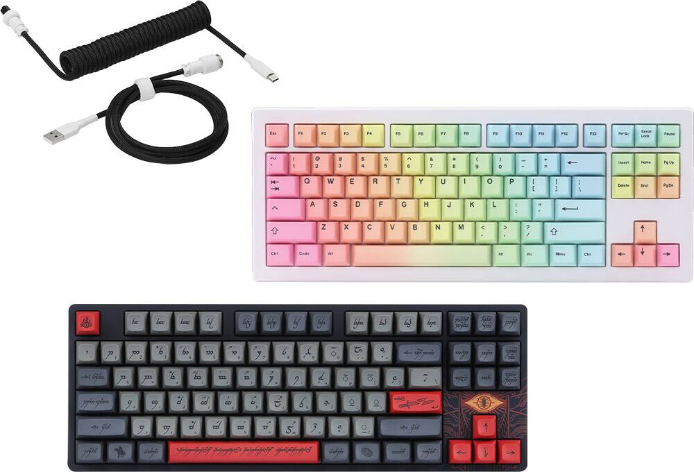 Coiled cable and keyboards