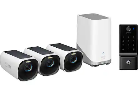 Security cameras and smart deadbolt