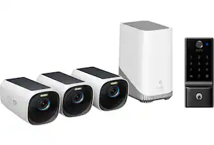 Security cameras and smart deadbolt
