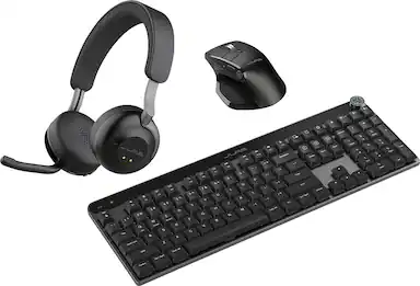Keyboard, mouse, headphones