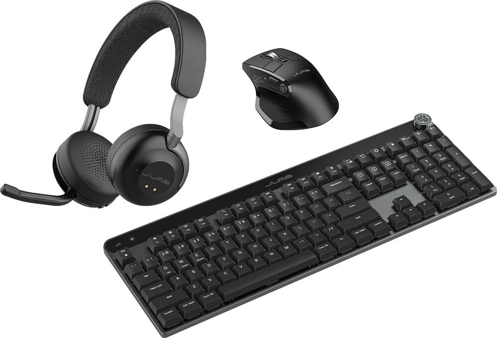 Keyboard, mouse, headphones