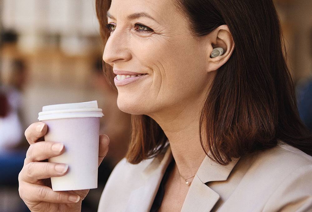 Person wearing earbuds