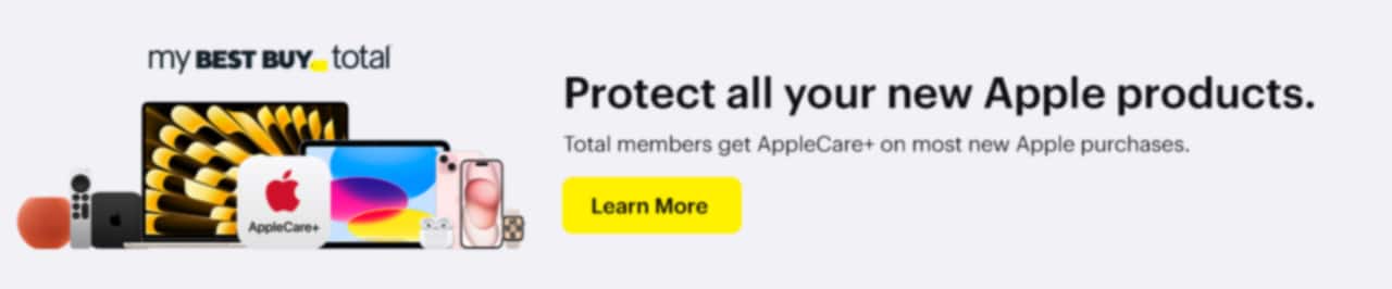 My Best Buy Total. Applecare+. Protect all your new Apple products. Total members get AppleCare+ on most new Apple purchases.