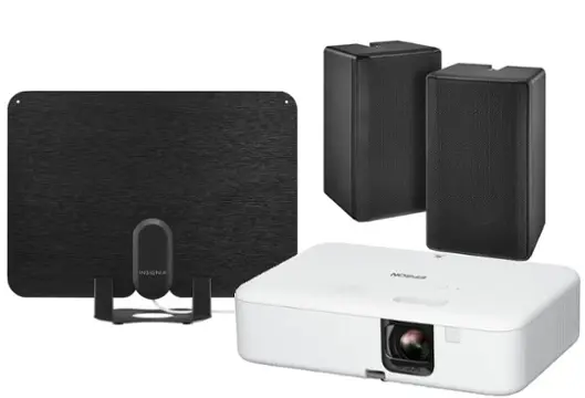 Projector, antenna, speakers