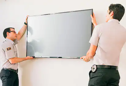 Geek Squad Agents installing television