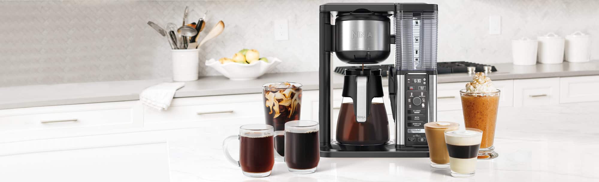 Coffee/espresso maker with coffee drinks