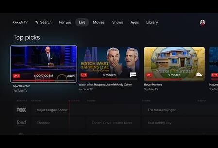 TV screen, showing “Top picks for you”