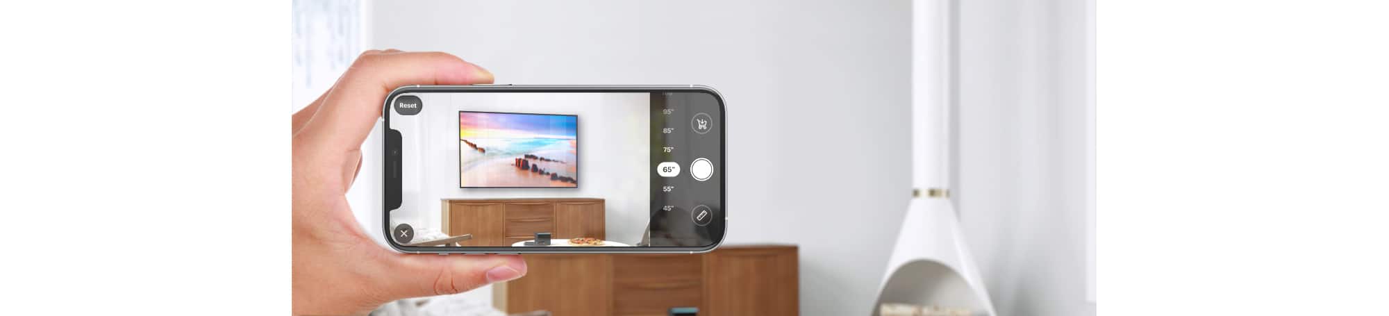 AR Viewer interface on a smartphone