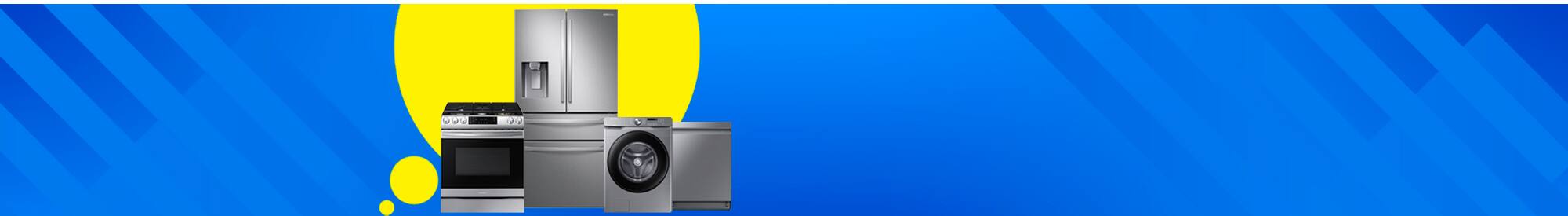 Platinum washer, stainless steel refrigerator, stainless steel dishwasher, stainless steel range