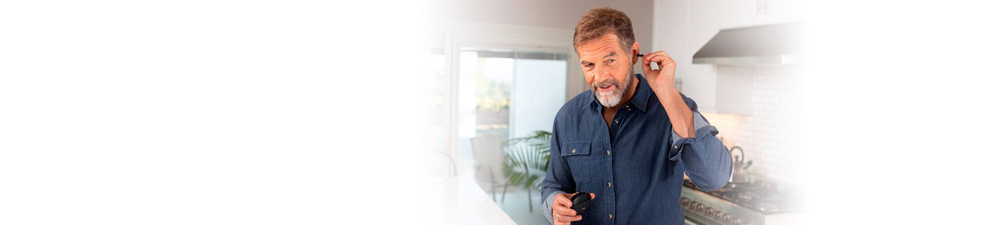 Man with hearing aid
