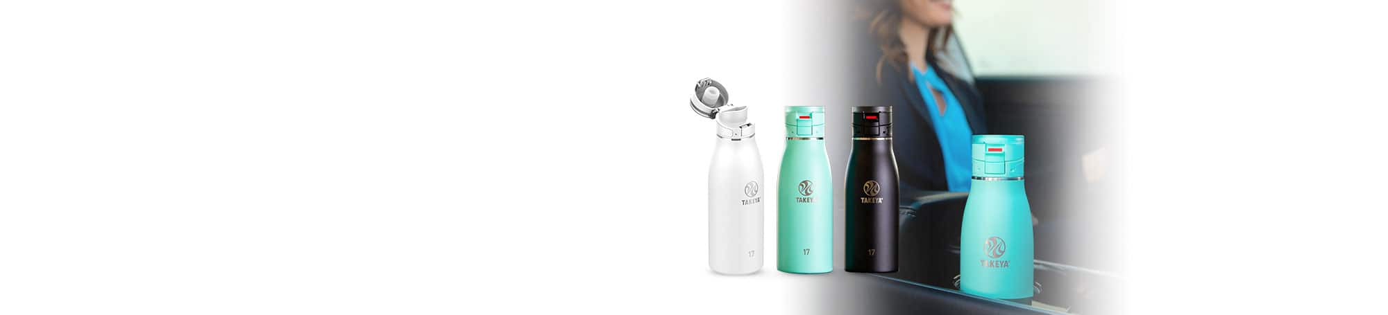 Person driving with mug