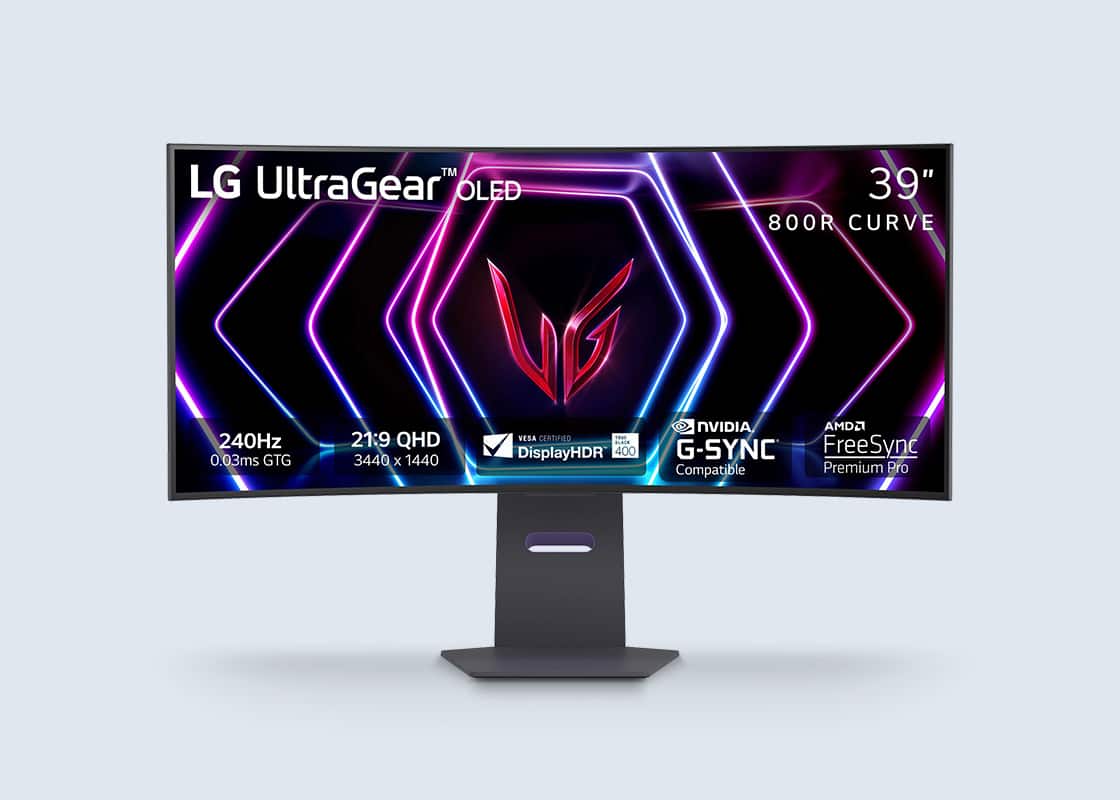 LG UltraGear OLED Curved Monitor.	
