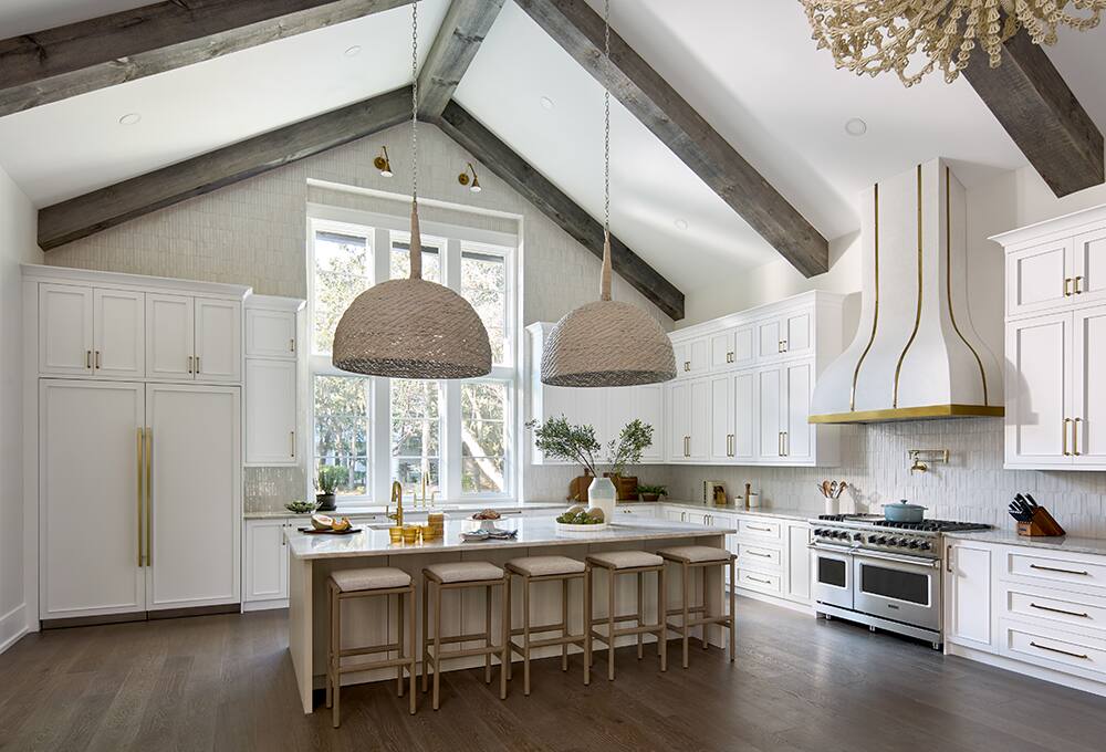 Kitchen with vaulted ceiling