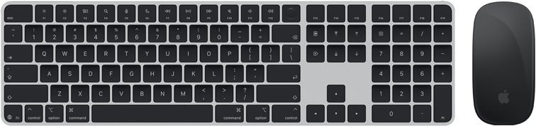 Top view of Magic Keyboard with Touch ID and Magic Mouse
