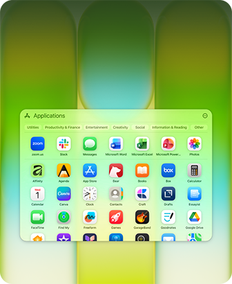 MacBook Neo screen with Applications window containing a wide variety of apps
