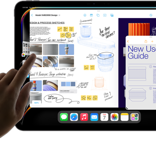 تظهر طريقة عرض المهام المتعددة في iPadOS على ال iPad Pro تطبيقات متعددة تعمل في وقت واحد