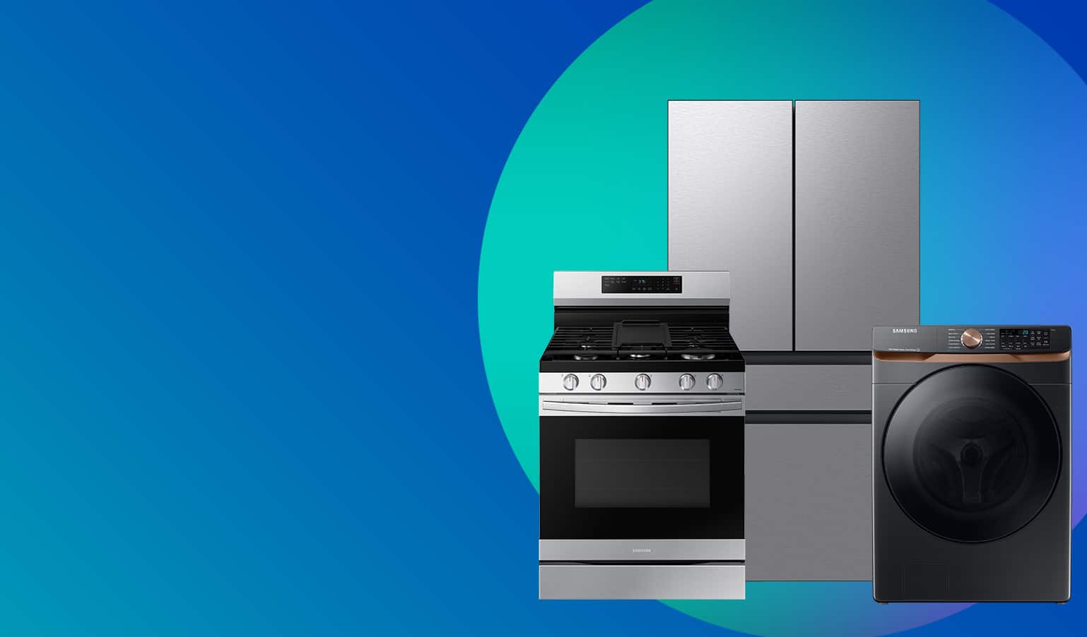 Refrigerator, washer, range