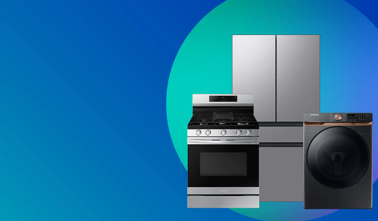 Refrigerator, washer, range