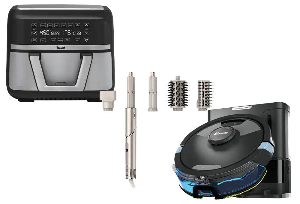 Robot vacuum, hair styler system, air fryer