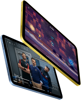 Showcasing gaming screen and Apple TV+ show Ted Lasso on iPad