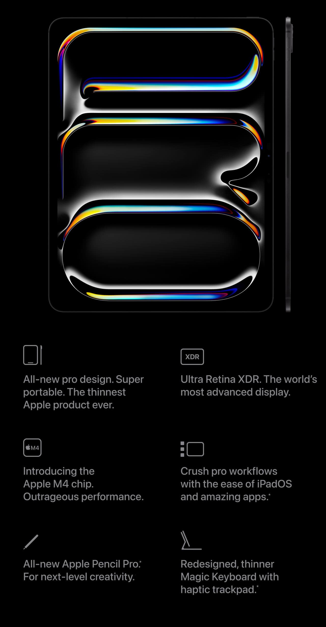 iPad Pro. Thin-possible. Starting at $399 with qualifying trade-in, reference disclaimer. My Best Buy Plus™ and My Best Buy Total™ members save $50, reference disclaimer.