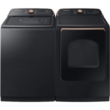 Black washer and dryer