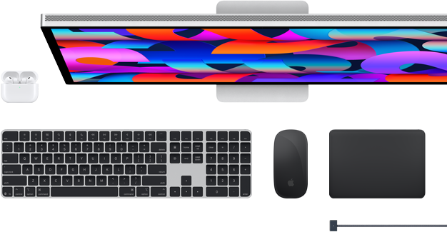 Mac accessories: AirPods, Studio Display, Magic Keyboard, Magic Mouse, Magic Trackpad, MagSafe charge cable
