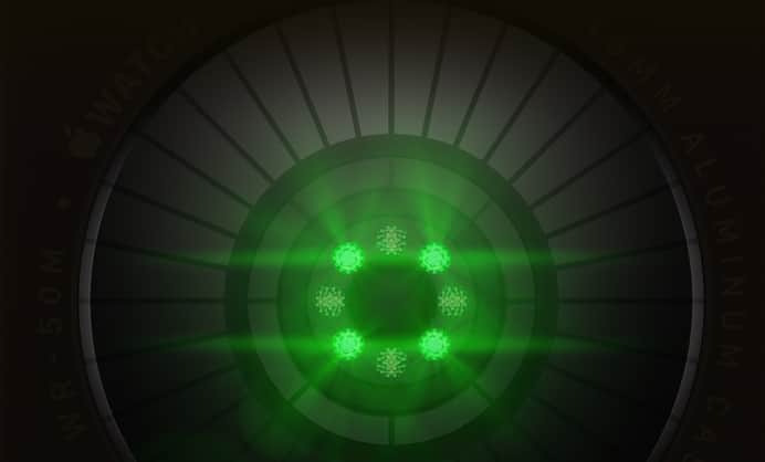 Health Sensing System with multiple round sensors with glowing green LED lights
