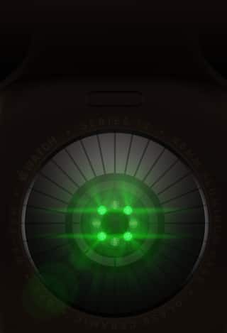 Health Sensing System with multiple round sensors with glowing green LED lights